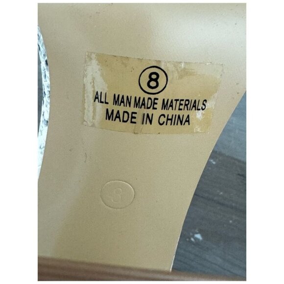 Lulu's NEW! Snakeprint Single Band Chunky Heel Sandal w Ankle Strap Women's Sz 8 - Picture 10 of 12